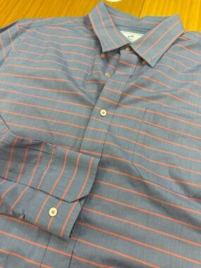 Men’s Southern Tide Trim Fit Shirt XL Blue Pink Stripe Long Sleeve Button Up